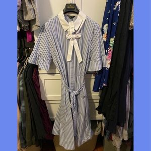Brooks Brothers White/Blue Button Down Dress Size 16 NWT MAKE OFFER